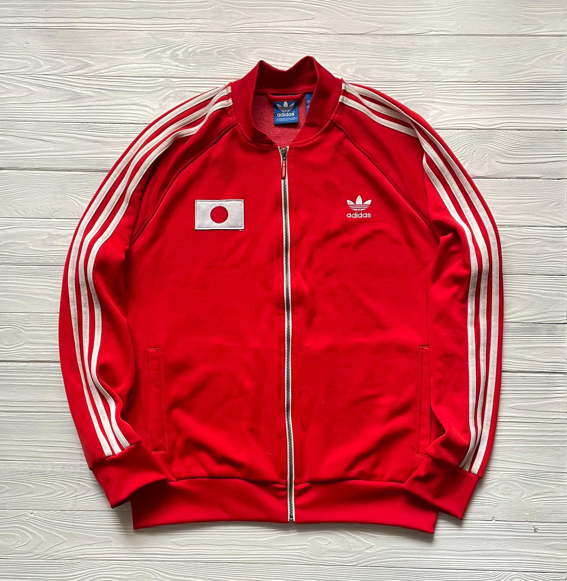Vintage Japan Adidas Superstar Jacket: Red Zip-up Bomber, Mens XL