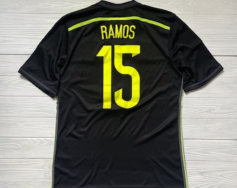 Spain Away Football Shirt Vintage Soccer Jersey Camiseta Adidas Black Mens Size M Rare