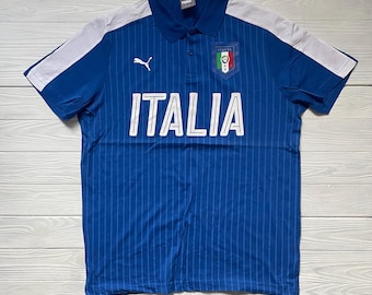 Vintage Italy Puma Polo Shirt, Mens Football Jersey (Size L)