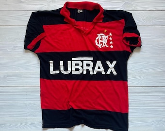 Vintage Flamengo Brazil 80s Retro Style Shirt Soccer Jersey Size S-M