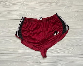 Vintage Adidas Equipment Running Shorts 80s 90s Red SZ L Sprinter Retro