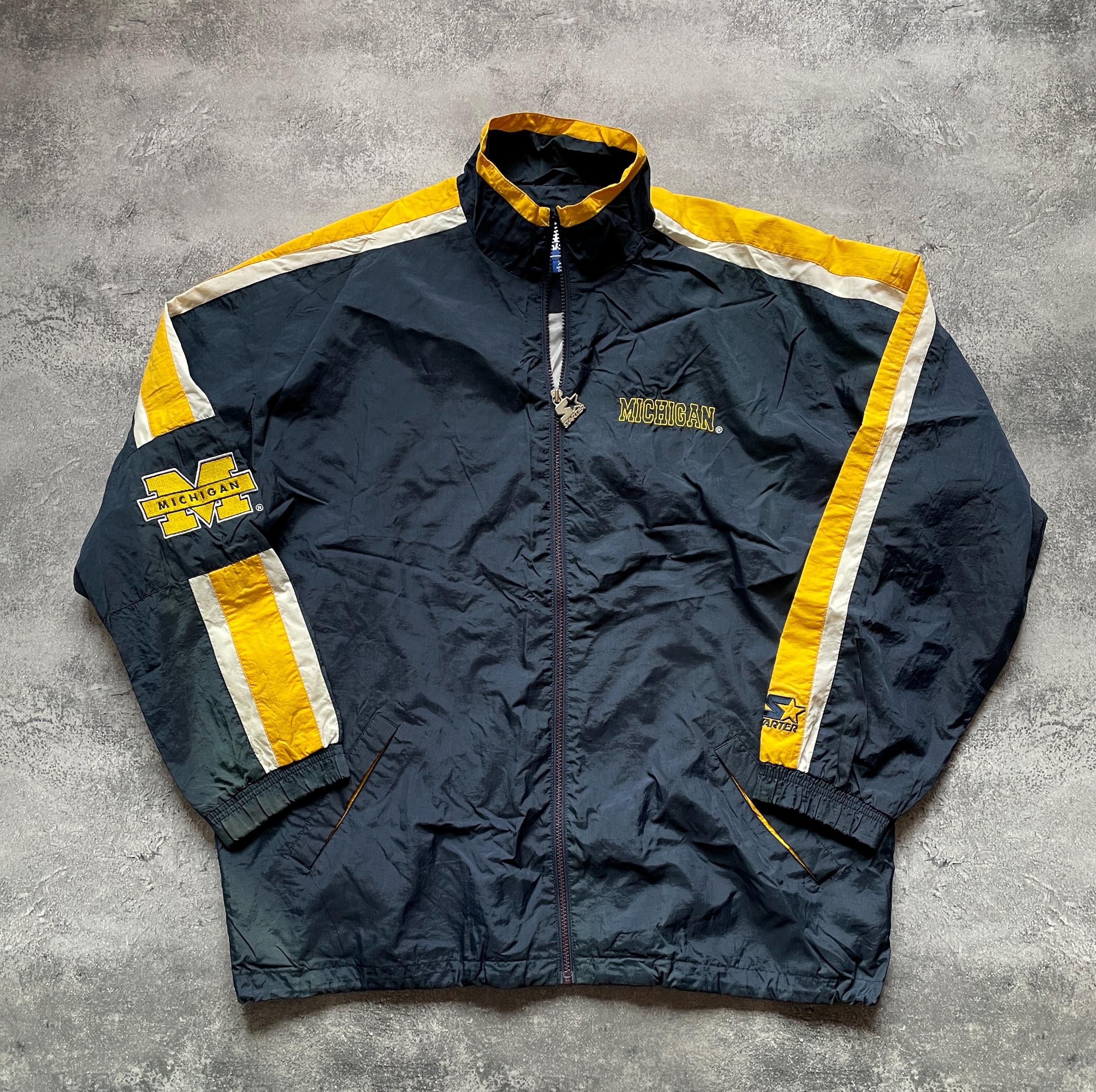 Vintage Starter Michigan Wolverines Windbreaker Jacket 90s Navy