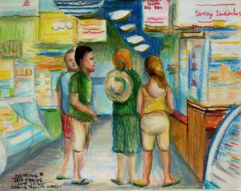 Inside the Farmer's Market,Philadelphia-Plein Air Original in Frame