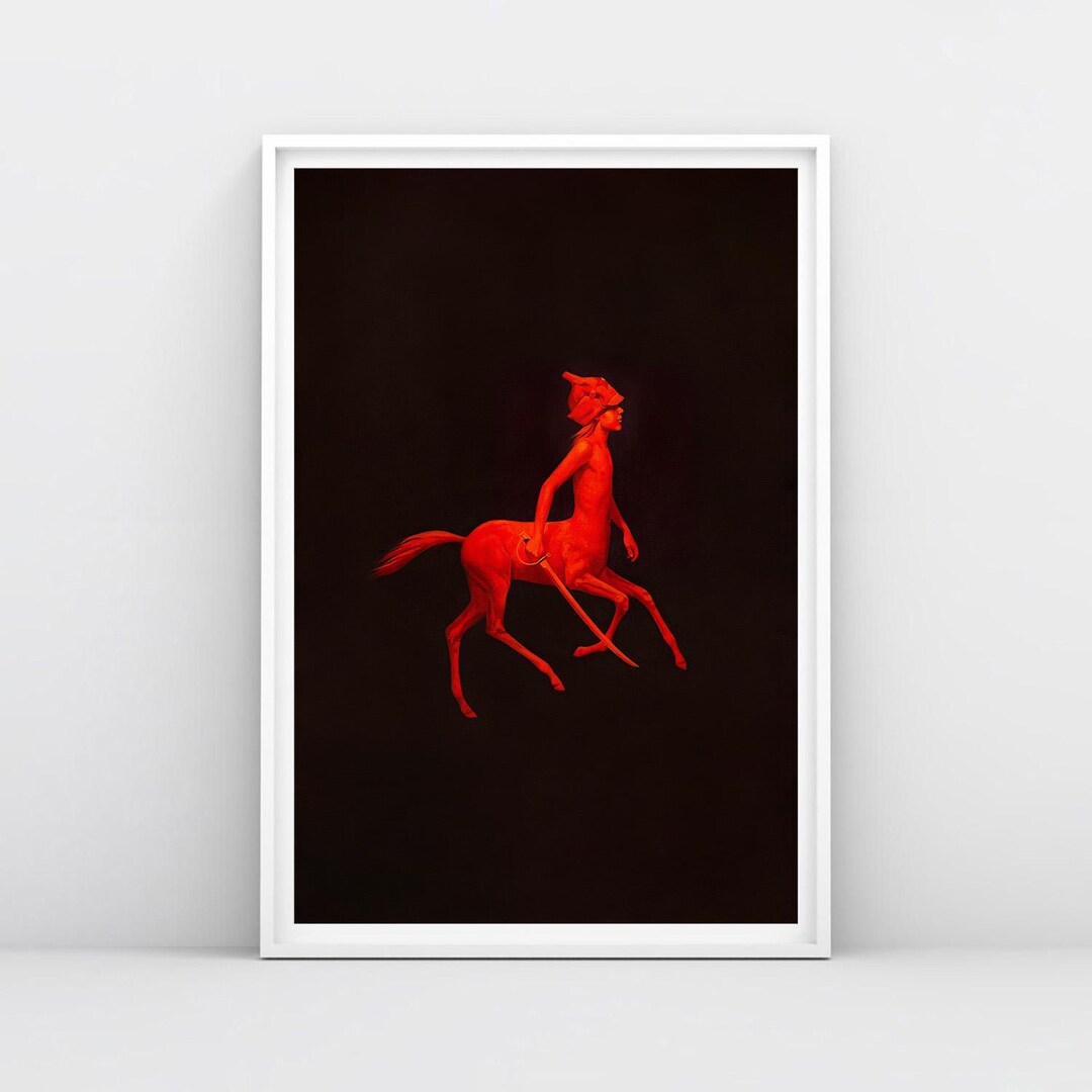 Centaur Rid Red Centaur Boy Poster – Budenovka & Sword Soviet Myth Artwork - Etsy