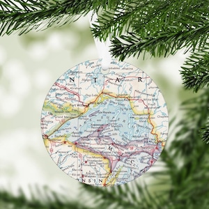 Lake Superior Map Ornament - Lake Superior Christmas Ornament - Lake Superior Housewarming Gift - Lake Superior Christmas