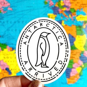 Antarctica Passport Stamp Laptop Sticker - Antarctica Water Bottle Sticker - Antarctica Sticker - Antarctica Decal - Laptop Sticker