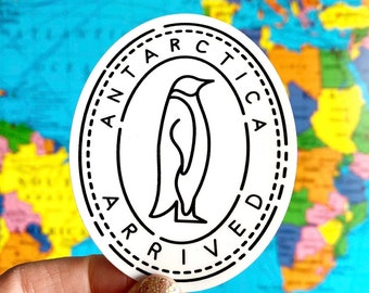 Antarctica Passport Stamp Laptop Sticker - Antarctica Water Bottle Sticker - Antarctica Sticker - Antarctica Decal - Laptop Sticker