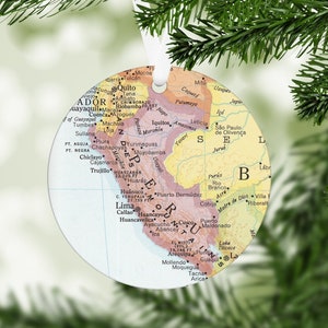 Peru Map Ornament - Peru Christmas Ornament - Peru Vacation Ornament - Peru Trip Ornament - Peru Holiday Decor - Peru Christmas Gift