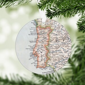 Portugal Map Ornament - Portugal Ornament - Portugal Gift - Portugal Christmas Ornament - Airbnb Decor - Portugal Trip - Portugal Vacation