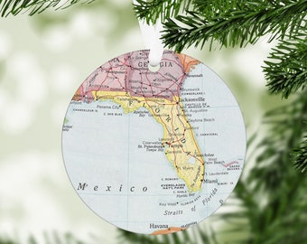 Florida Map Ornament - Florida Ornament - Florida Gift - Florida Christmas Ornament - Florida Realtor Gift - Florida Hostess Gift