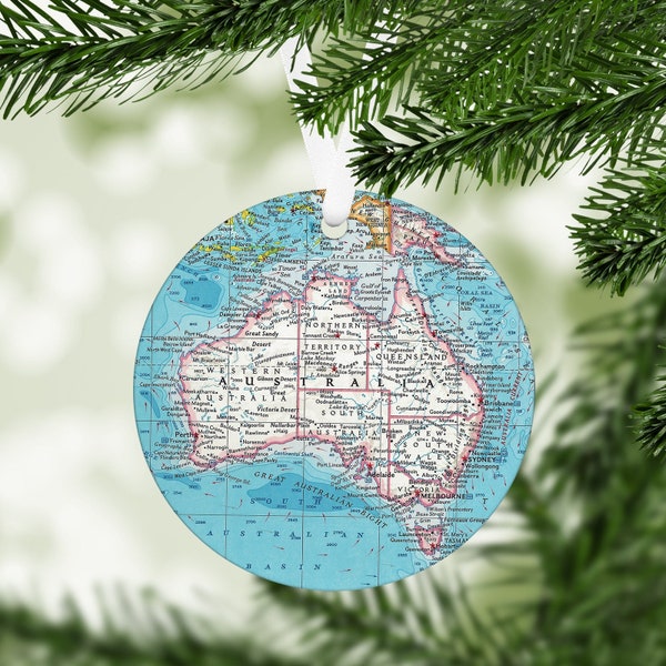 Australia Map Ornament - Australia Ornament - Australia Christmas - Australia Vacation - Australia Christmas Ornament