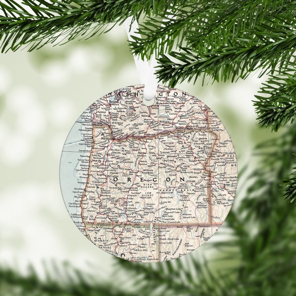 Oregon Map Ornament - Oregon Christmas Ornament - Oregon Realtor Gift - Oregon Christmas - Oregon Housewarming Gift - Oregon Wedding