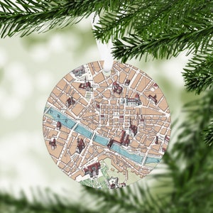 Florence Italy Map Ornament - Florence Ornament - Florence Map - Florence Airbnb Decor - Florence Christmas Ornament - Florence Gift