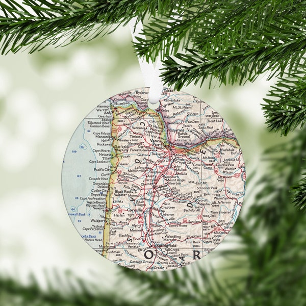 Willamette Valley Oregon Map Ornament - Willamette Valley Realtor Gift - Willamette Valley Christmas Ornament - Willamette Valley Airbnb