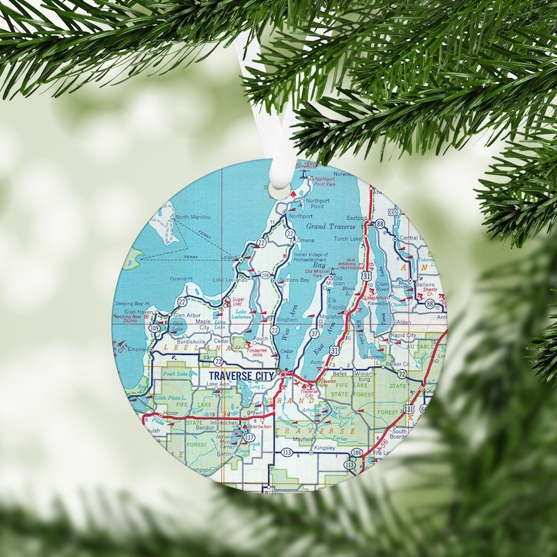 Traverse Mi on a Map Etsy