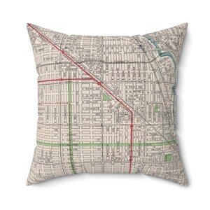 Wicker Park Chicago Pillow - Wicker Park Map Pillow - Wicker Park Housewarming Gift - Wicker Park Realtor Gift - Wicker Park Gift