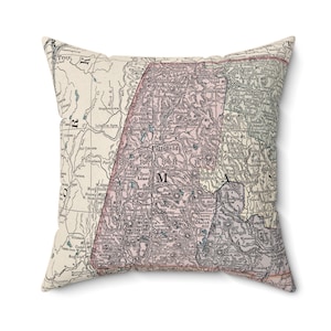 The Berkshires Massachusetts Map Pillow - Berkshires Pillow - Berkshires Airbnb - Berkshires Housewarming Gift - Berkshires Wedding Gift