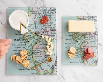 Custom Map Cutting Board - Custom Map Charcuterie Board - Custom Map Gift - Custom Map - Custom Cheese Board - Custom Charcuterie Board