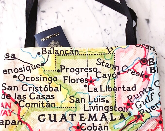 Guatemala Map Tote Guatemala Map Bag Guatemala Tote Bag Etsy
