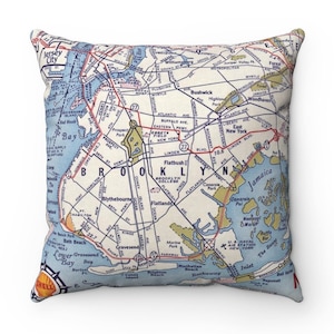 Brooklyn Map Pillow Brooklyn Pillow Housewarming Gift Realtor Gift Wedding Gift Airbnb Decor Closing Gift Brooklyn Decor Graduation Gift