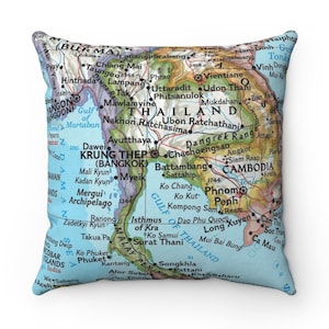 Thailand Map Pillow - Thailand Pillow - Thailand Housewarming Gift - Thailand Wedding Gift - Thailand Gift - Thailand Map Gift