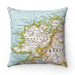 County Donegal Map Pillow - Donegal Wedding Gift - Donegal Pillow - Donegal Map Pillow - Ireland Pillow - Ireland Trip - Donegal Vacation