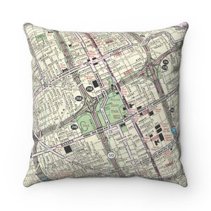 Wayne State University Detroit Pillow - Wayne State University Gift - Wayne State University Map - Wayne State Graduation Gift