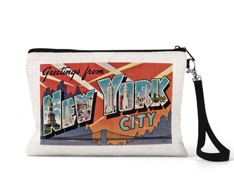 New York City Travel Pouch - New York City Vacation Pouch - New York City Zipper Pouch - New York City Makeup Bag - New York City Wristlet