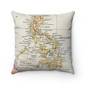 Philippines Map Pillow - Philippines Pillow - Philippines Housewarming Gift - Philippines Wedding Gift - Philippines Throw Pillow