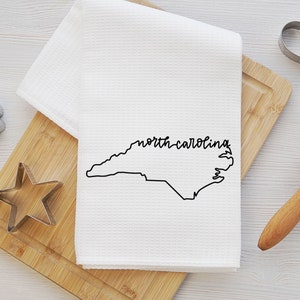 North Carolina Tea Towel - North Carolina Kitchen Towel - North Carolina Dish Towel - North Carolina Airbnb Decor - North Carolina Realtor