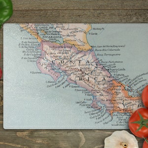 Costa Rica Map Cutting Board - Costa Rica Map Charcuterie Board - Costa Rica Cheese Board - Costa Rica Kitchen - Costa Rica Map