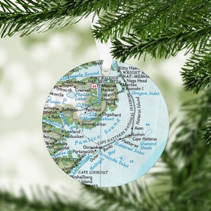 Outer Banks North Carolina Map Ornament - Outer Banks Ornament - Outer Banks Christmas Ornament - Outer Banks Realtor Closing - OBX Ornament
