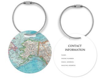 Alaska Map Luggage Tag - Alaska Travel Gift - Alaska Luggage Tag - Alaska Vacation - Alaska Trip - Alaska Native - Alaska Gift - Alaska Map