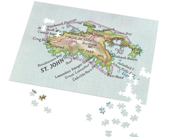 St John USVI Map Puzzle - Puzzle for Adults - St John Airbnb - St John 500 Piece Puzzle - St John Gift - St John Map