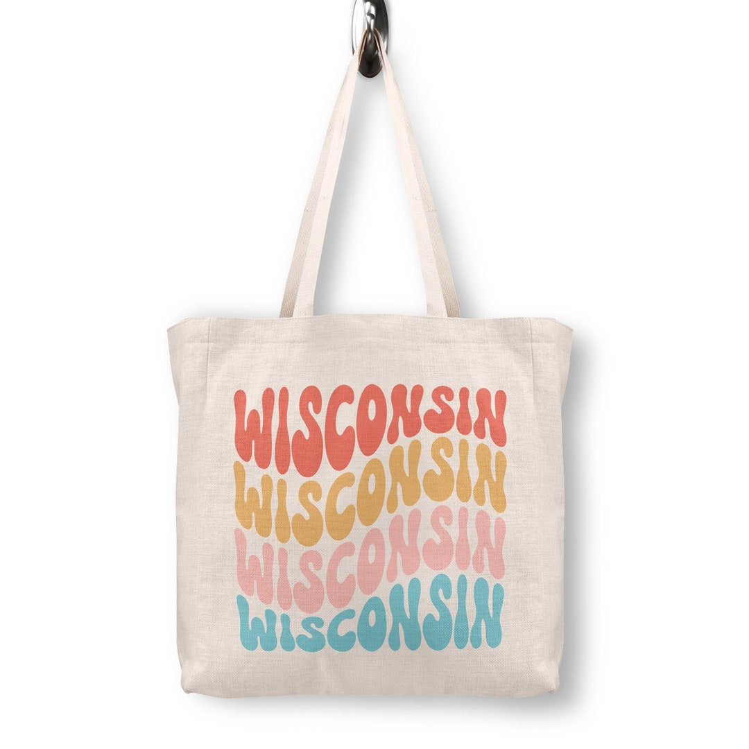Wisconsin Tote Bag Wisconsin Beach Bag Wisconsin Girls Trip Wisconsin