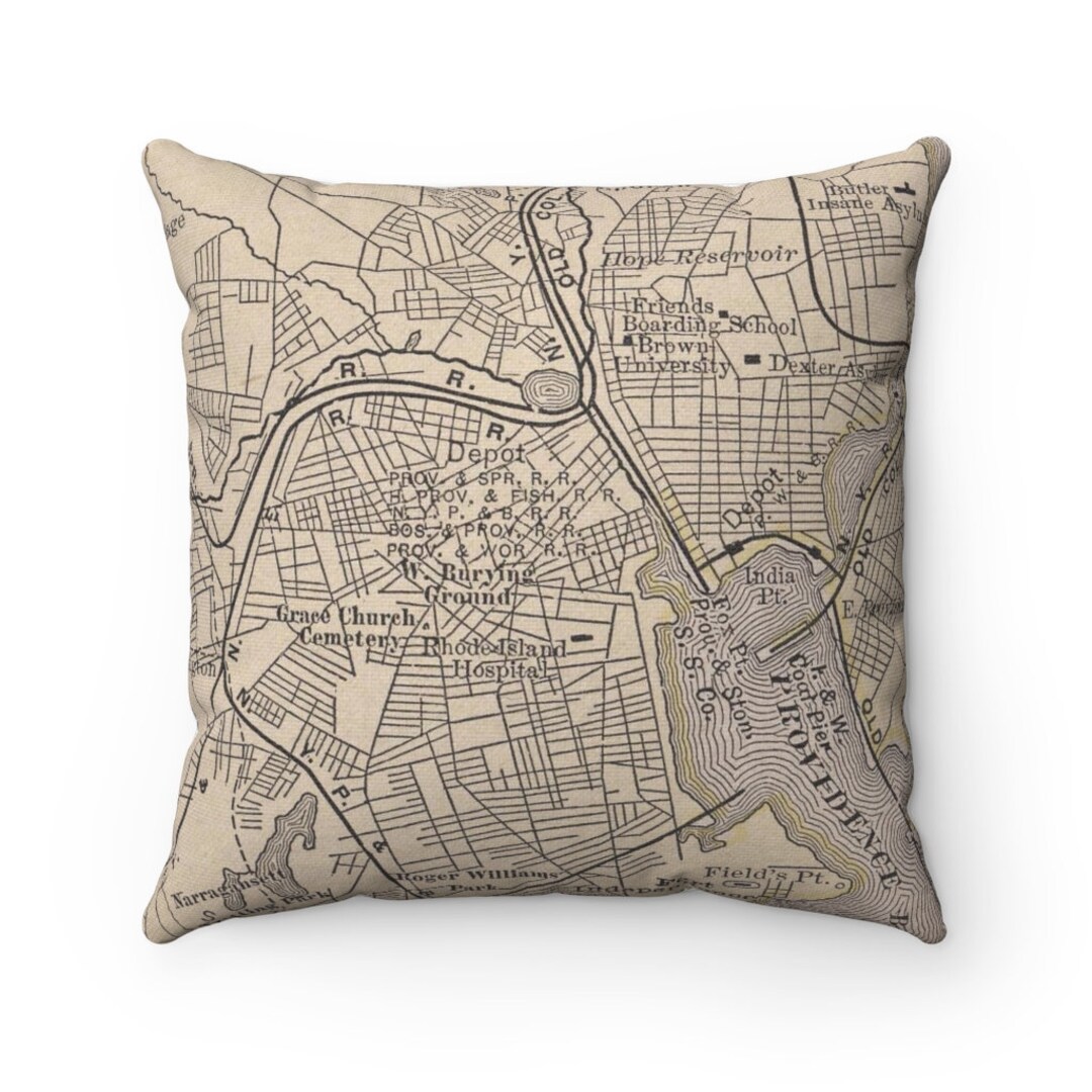 Providence Map Pillow Providence Wedding Gift Providence Etsy