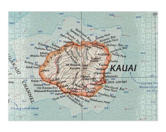 Kauai Map Puzzle - Kauai Puzzle for Adults - Kauai Jigsaw Puzzle - 500 Piece Map Puzzle