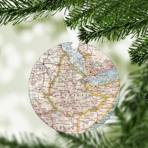 Ethiopia Map Ornament - Ethiopia Christmas Ornament - Ethiopia Gift - Ethiopia Adoption Ornament - Ethiopia Map - Ethiopia Trip