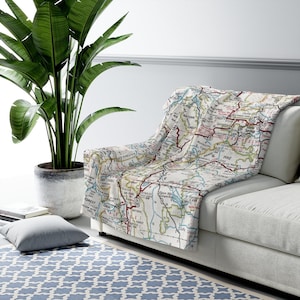 Breckenridge Colorado Map Blanket – Vintage Map Fleece Throw – Mountain Home Decor – Colorado Ski Resort Gift – Personalized Travel Blanket