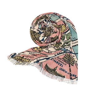 Paris France Map Scarf - Paris Scarf - Paris Travel Scarf - Paris Gift - Paris Map Wrap - Paris Pashmina - Paris Vacation - Paris Trip