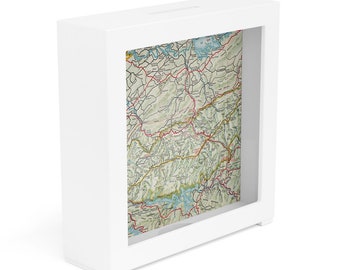 Great Smoky Mountains National Park Map Shadow Box Bank - Smoky Mountains Trip - Smoky Mountains Vacation Fund