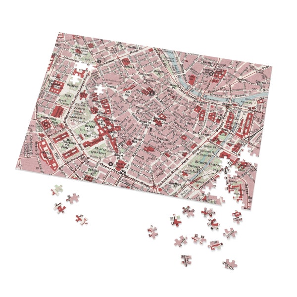 Vienna Austria Map Puzzle - Vienna Airbnb - Vienna Puzzle - Vienna Wedding Gift - Vienna Housewarming Gift - Vienna Gift - Vienna Map