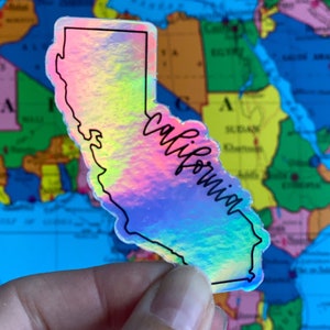 California Laptop Sticker - California Water Bottle Sticker - California Sticker - California Decal - California Holographic Sticker