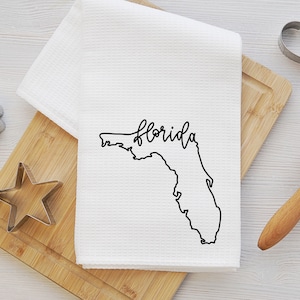 Florida Tea Towel - Florida Kitchen Towel - Florida Dish Towel - Florida Housewarming - Florida Airbnb Decor - Florida Closing Gift