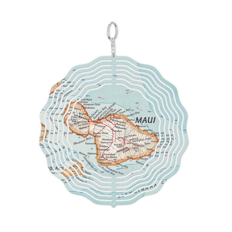Maui Map Garden Spinner Maui Wind Spinner Maui Garden Etsy