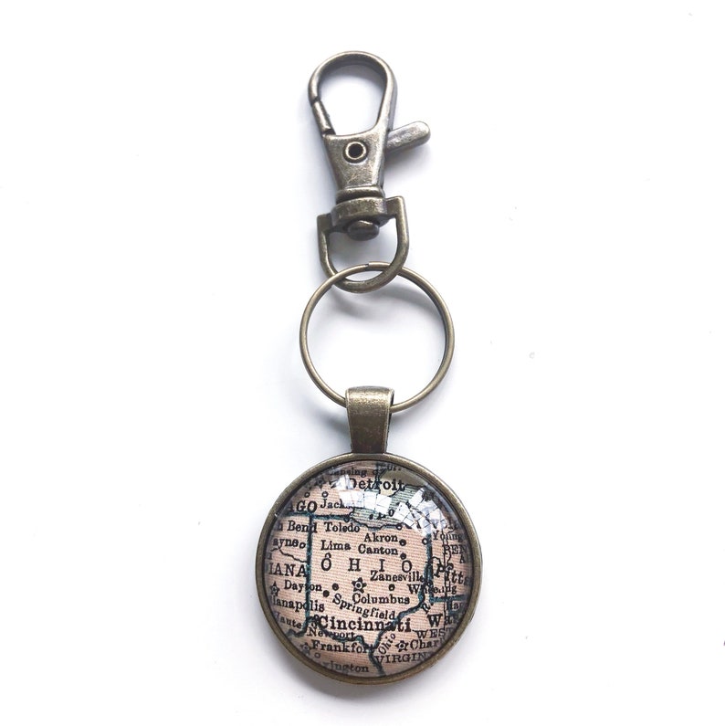 Ohio Map Key Chain Ohio Map Keychain Groomsmen Gift | Etsy