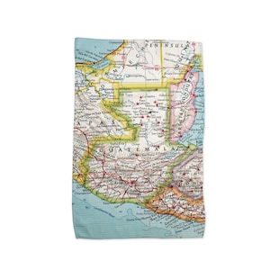 Guatemala Map Towel - Guatemala Kitchen Towel - Guatemala Airbnb - Guatemala Tea Towel - Guatemala Dishtowel - Guatemala Dish Towel