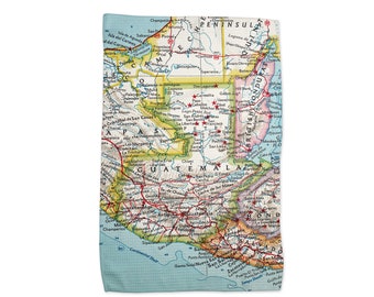 Guatemala Map Towel - Guatemala Kitchen Towel - Guatemala Airbnb - Guatemala Tea Towel - Guatemala Dishtowel - Guatemala Dish Towel