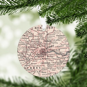 London Map Ornament - London Ornament - London Christmas Ornament - London Airbnb - London Wedding Gift - London Vacation - London Trip