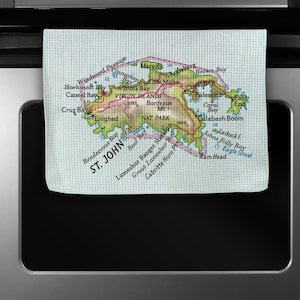 St John USVI Tea Towel - St John Kitchen Towel - St John Kitchen - St John Airbnb - St John Dishtowel - St John Waffle Weave Towel